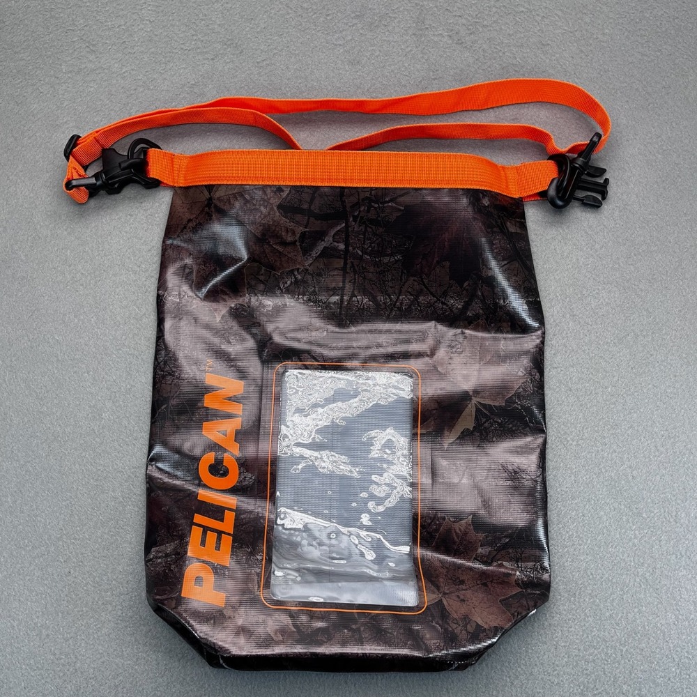 Pelican Waterproof‎ Camo Dry Sling Bag Orange Strap Clear Phone Window
